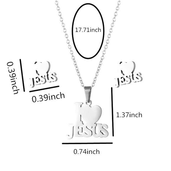 SILVER NECKLACE & EARRINGS - Picture 6 of 6